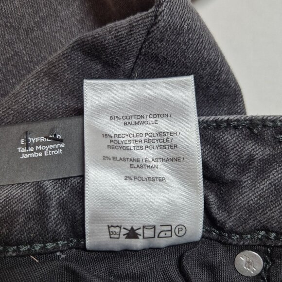 Silver Jeans Women's Size 29 Black Denim Boyfriend Comfort Distressed 29" (62) - Picture 11 of 12